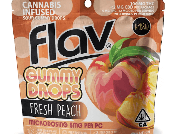 Peach Gummy Drop Flav Edibles
